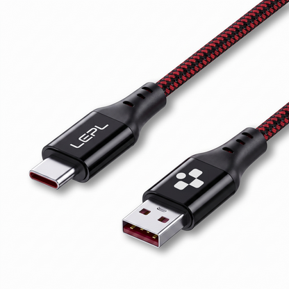 LEPL Volt AC10 65W USB Type-C Charging Data Cable, 1 Meter, Red & Black